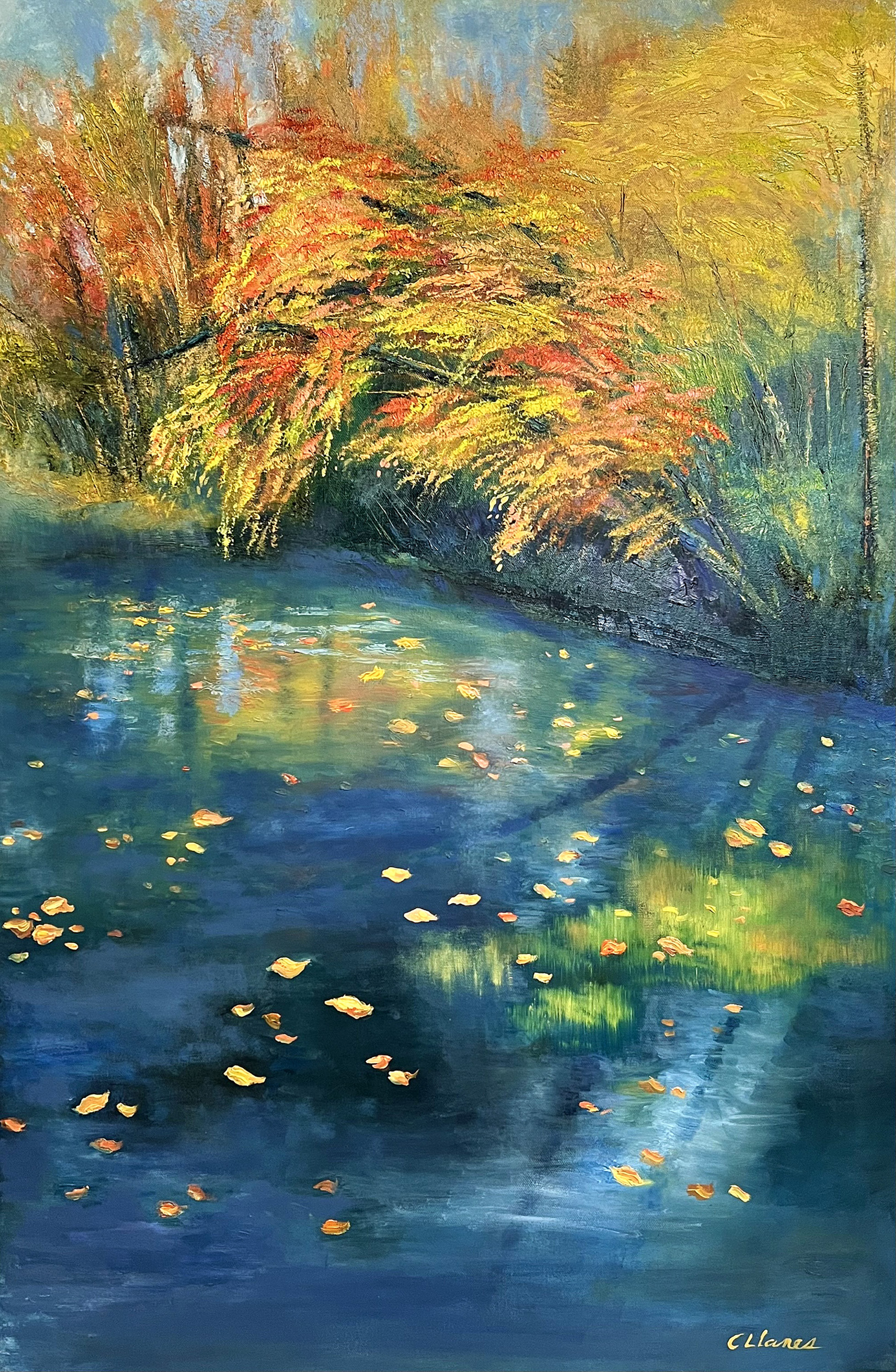 Light on Lake Ellen Wilson GNP 36 x 96 oil on canvas Mary Edna Fraser 2019